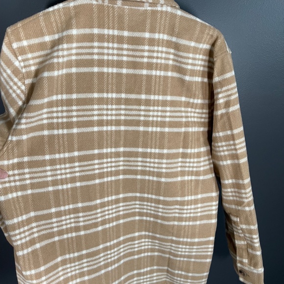 H&M Premium Wool Blend Shirt Jacket Beige / Checked OVERSIZED fit Size Small - Picture 6 of 11